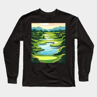 Golf Course Panorama , Sports Long Sleeve T-Shirt